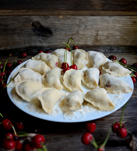 Tatyana's Hand-Made Cherry Vareniki (Cherry Pierogi)